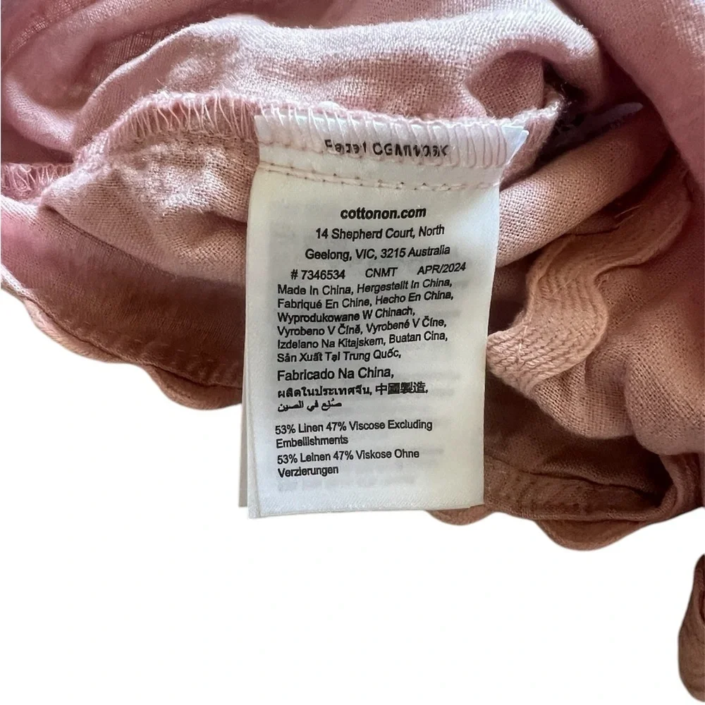 Cotton On Kids Pink Linen Drawstring Shorts | 2T NWT